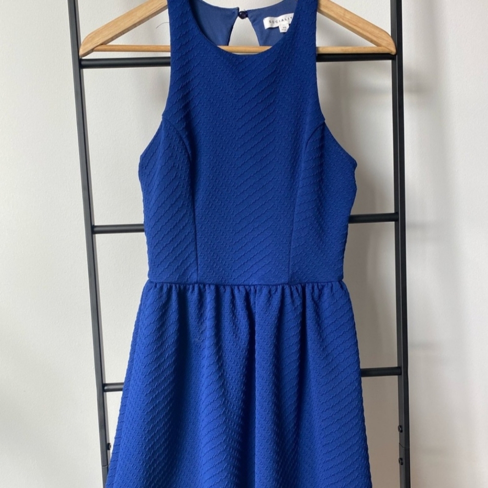 Royal blue textured dress